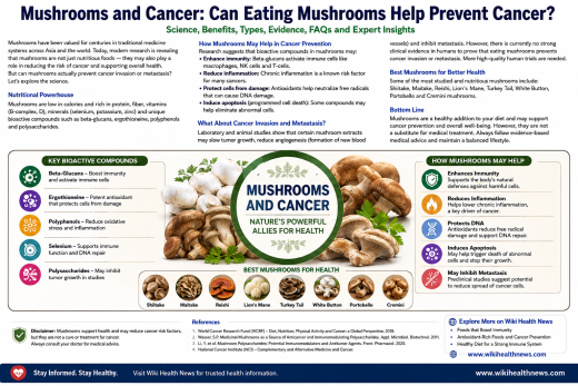 Mushrooms and Cancer: Health Infographic