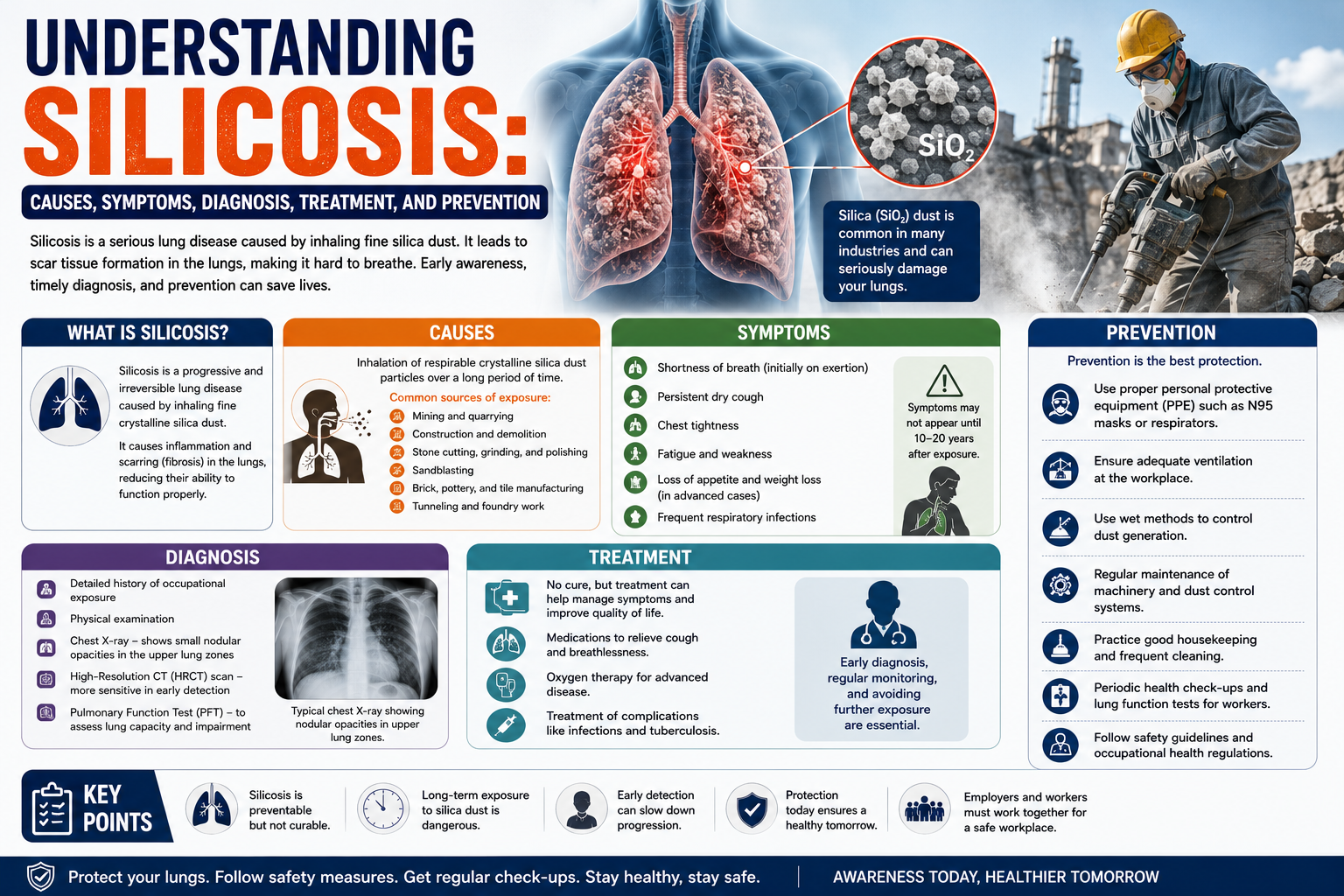 Understanding Silicosis: Causes, Symptoms, Diagnosis, Treatment, and Prevention