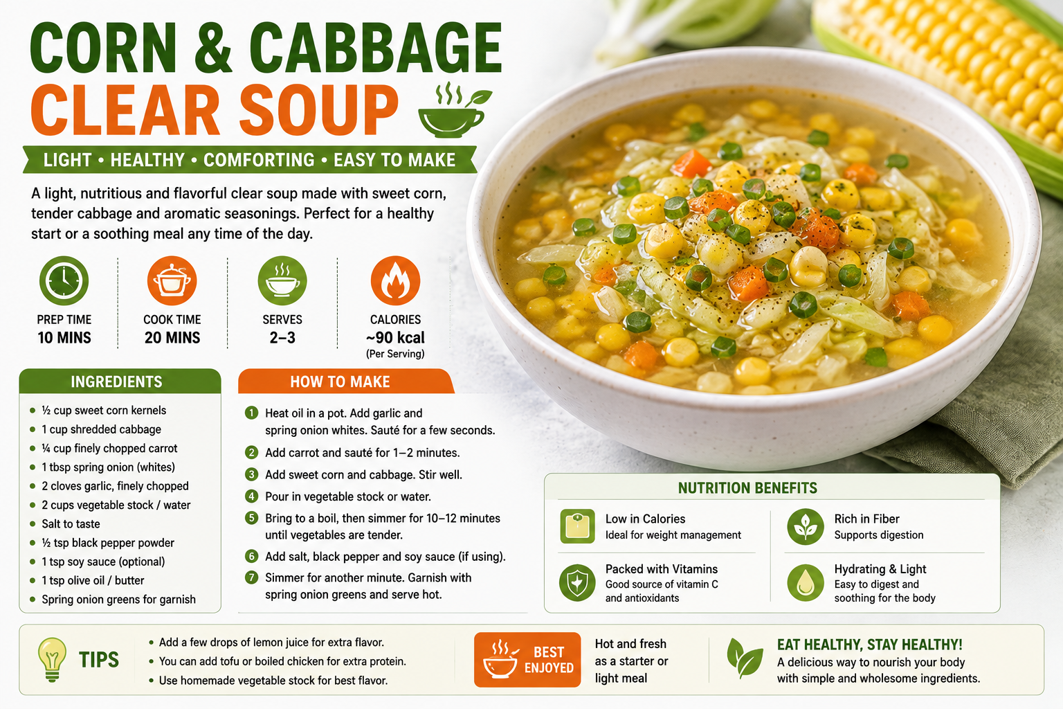 Corn & Cabbage Clear Soup