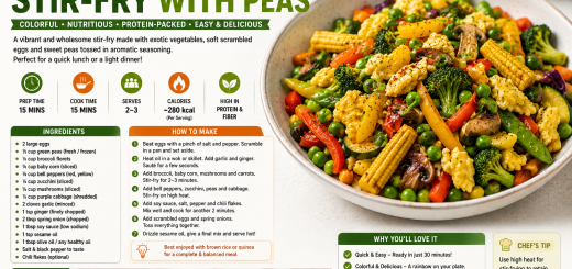 Exotic Vegetable & Egg Stir-Fry with Peas