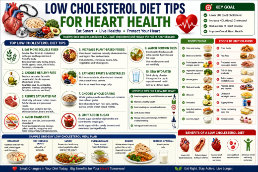 Low Cholesterol Diet Tips for Heart Health