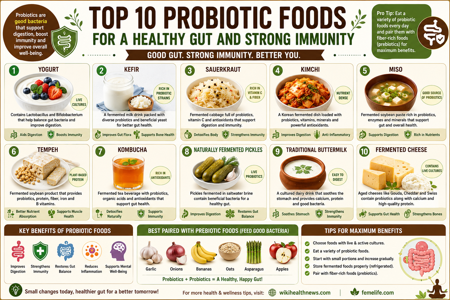 Top 10 Probiotic Foods for a Healthy Gut and Strong Immunity